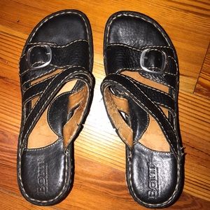 Born Mules Slip On Sandals Black 6 or 36.5